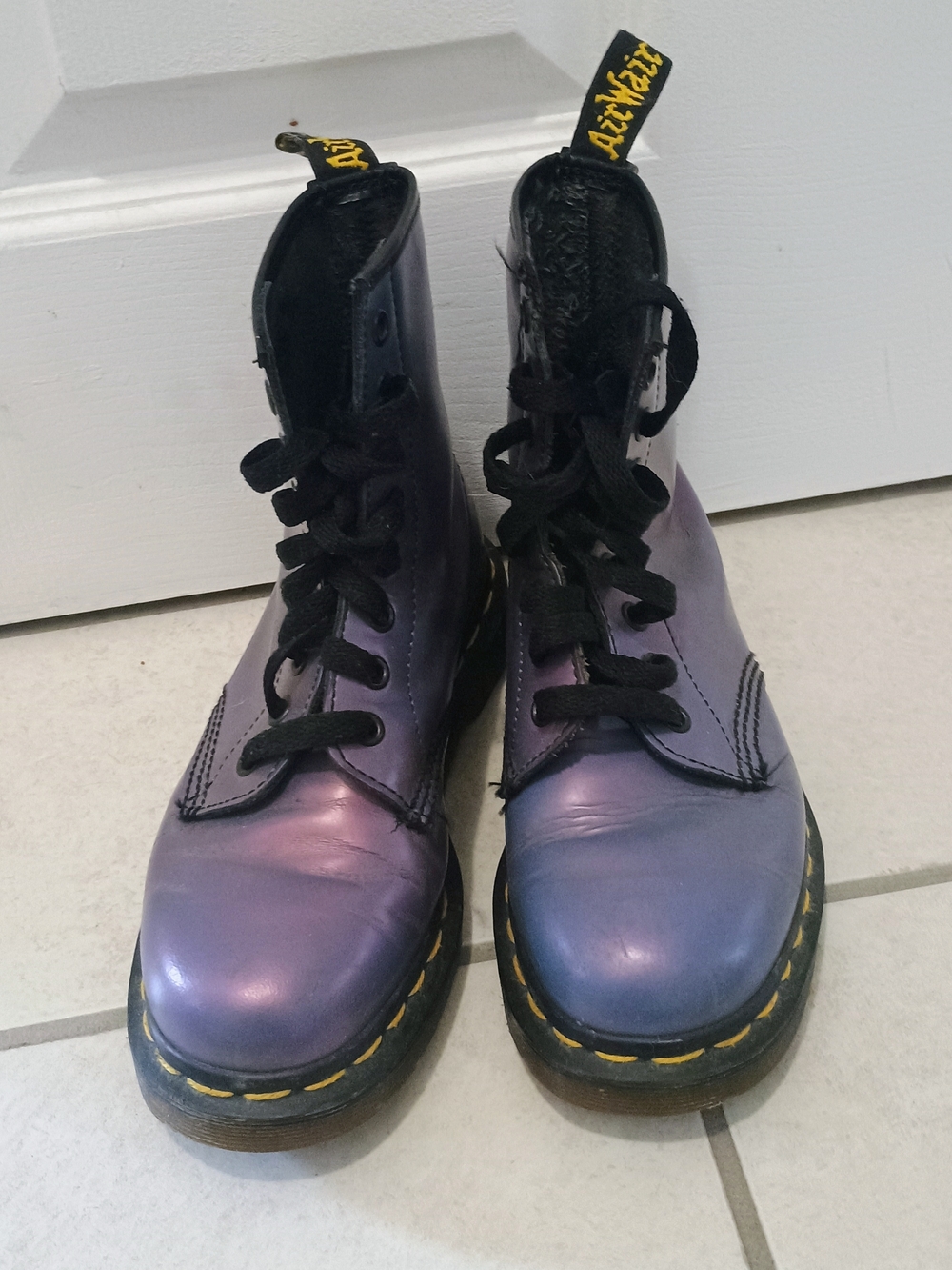 Dr. Martens Iridescent Purple-Blue 90s Size UK3 Made In England